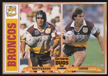 1994 Dynamic Rugby League Series 1 - Dynamic Duos #DD5 Terry Matterson / Willie Carne Front